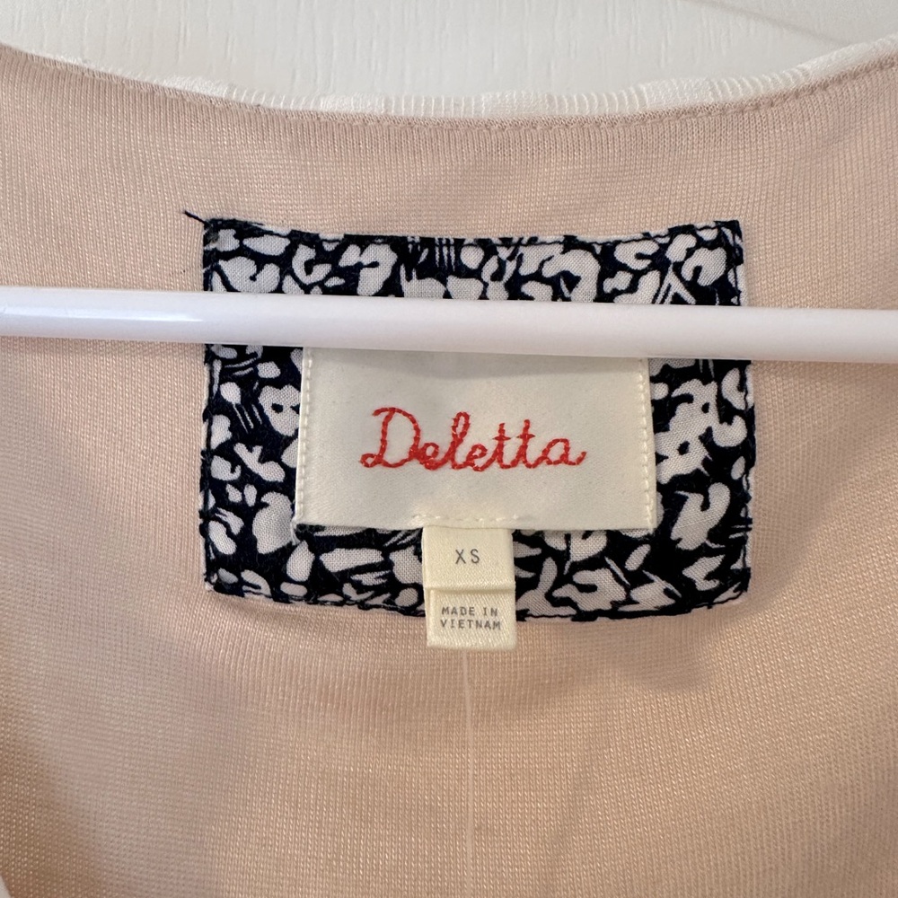 NWT Beautiful Anthropologie Deletta Side Tie Top (white/ivory, size xs/s) - Picture 3 of 7